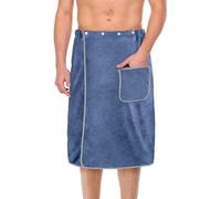 Aomig Toalla Sauna para Hombre, 80cmX150cm Toalla de Sauna con Cierre de Gancho y Bucle de Banda Elástica, Toallas Gimnasio con Bolsillo para Sauna Fitness Playa Baño