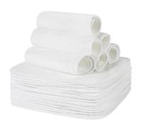 Aomig Toallitas Reutilizables Bebé, 50 Pcs Algodón Suave, Blanco
