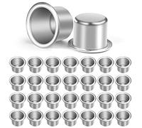 AOMIG Vela Taza de Aluminio, 30pcs Latas de Té de Aluminio Tazas Recipientes de Cera, Suministros para Hacer Velas de Navidad, Té de Metal Recipiente para Velas de Bricolaje Que Fabrican