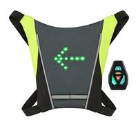 Aomiun Paquete de Bicicleta con señal de Giro LED Mochila LED con indicador de dirección, Bolsa de luz de Seguridad, Chaleco Deportivo para Ciclismo, Correr, Caminar, Trotar