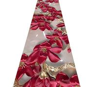 AOMRUN Alfombras De Pasillo Largo Entrada Felpudos Moqueta Corredor Cojín de Entrada de Pasillo Mezclado Floral Moderno Rojo, Lavable, Personalizable (Color : Multi-Colored, Size : 0.8x1m)