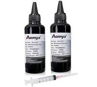 Aomya 2 Botellas Negro Cartuchos de Tinta de Repuesto universales para Impresora HP Canon Lexmark Brother y Tinta de Tinte CISS de Cartuchos rellenables 100mlx2, con 1 jeringa Gratis