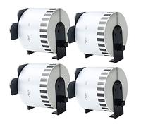 Aomya 4 Unidades DK-2205 Alternativas a los Brother Bro Rollo de Papel de Etiquetas compatibles con con 4 Carpetas de Etiquetas Reutilizables QL-700 QL570 QL710W QL800 QL810W QL1060N