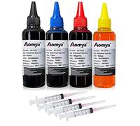 Aomya - Kit de Recambio de Tinta de Tinte Universal de 400 ml para Compatible with HP Canon, Epn Brother Lexmark Cartuchos con CISS CIS System 4 Colores con 4 jeringas gratuitas (BK, C, M, Y)