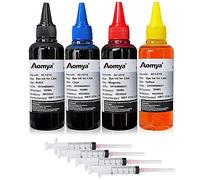 Aomya Kit de Recarga de Tinta 4 x 100 ml Compatible for Canon PGI-545 PGI-540 PGI-550 CLI-551 PGI-570 CLI-571 PGI-580 PGI-525 CLI-521 Inkjet Printer Refillable Ink Cartridge with 4 Syringes,BK+CMY