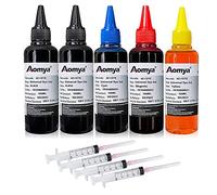 Aomya Kit de Recarga de Tinta Universal de 500 ml para HP, Canon, Epn, Brother y Todas Las impresoras Cartuchos Recargables Sistema CISS con 4 jeringas (2BK, C, M, Y)