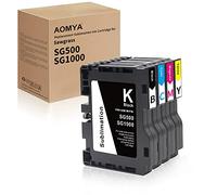 Aomya La versión actualizada del Cartucho de Tinta sublimado sg500 sg1000 es Compatible con la Impresora sawgrass Virtuoso sg500 sg000 con un Juego de 4 Cartuchos de Tinta de Impresora Sublimada