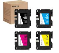 Aomya Tinta de sublimación compatible SG500 SG1000 con chip mejorado, repuesto para impresora Sawgrass Virtuoso SG500 SG1000, paquete de 4, negro, cian, magenta, amarillo