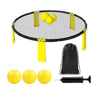 AONAT Juego de Roundnet Completo con 3 Pelotas, Bomba de Aire, Redes y Bolsa de Transporte, Mini Juego de Pelota de Playa Outdoor Games Set para Playa, Césped, Jardín y Parque