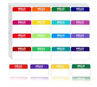 AONAYO 160 hojas Hello My Name Is Stickers, 3 x 2 pulgadas, multicolor, lámina de cobre, para interior/exterior, fuente, diferentes superficies y ocasiones
