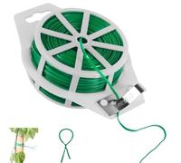 AONAYO Alambre de encuadernación de 100 m, alambre para plantas, alambre floral, alambre verdoso, alambre de jardín, alambre para plantas, alambre de flores verde, cortador integrado para jardinería