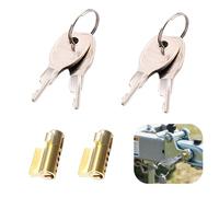 AONAYO Juego de 2 cerraduras de remolque, con 4 llaves, enganche de remolque, antirrobo para enganche de remolque, compatible con la tierra Daxara Maypole