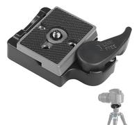 AONAYO Placa de liberación rápida para cámara, soporte de trípode, negro, adaptador de tornillo de 3/8"-1/4", compatible con Manfrotto 200pl-14, 496rc, 498rc2, 804rc2