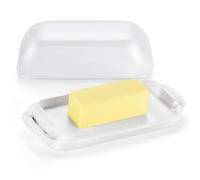 AONCO Mantequera con tapa, recipiente de mantequilla para encimera, recipiente de mantequilla irrompible para decoración del hogar y cocina, perfecto para mantequilla de la costa este/oeste, sin BPA,
