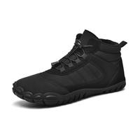 AONEGOLD Barefoot Botines Hombre Invierno Mujer Calentitas Cómodas Luces Minimalistas Zapatos Antideslizante Running Fitness Zapatillas(Negro,39 EU)