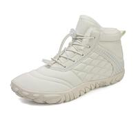 AONEGOLD Barefoot Botines Hombre Invierno Mujer Calentitas Cómodas Luces Minimalistas Zapatos Antideslizante Running Fitness Zapatillas(Blanco,38 EU)