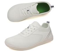 AONEGOLD Mujer Barefoot Minimalistas Hombre Zapatillas De Trail Running Ligeros Transpirables Deporte con Horma Ancha Zapatos Descalzos Calzado para Fitness(Blanco-37EU)