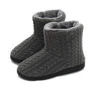 AONEGOLD Pantuflas Mujer Zapatillas de Estar por casa de Mujer Hombre Botas Pantuflas Zapatillas Fluff Antideslizantes Invierno(Gris,39-40 EU)