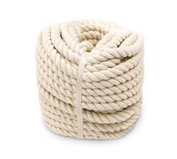 Aoneky Cuerda de Algodón Natural - 10mm/14mm, 15M/30M, Cordón Cuerda de Algodón Gruesa Suave, Cuerda Multifuncional para Macramé Manualidades Bricolaje Decoración Artesanía, Color Beige (10mm×30M)