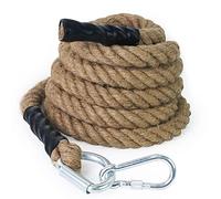 Aoneky Cuerda para Trepar de Yute - 30/40/50mm, 3-9M, Cuerda de Escalada con Mosquetón, Cuerda Trepar para Crossfit Entrenamiento Gimnasio, Accesorios Deportivos para Adultos Niños, Marrón (30mm×6m)