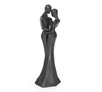 Aoneky Estatua de Pareja Enamorados - Figura de Amor, Escultura Moderna Abstracta de Hierro Fundido, Decoración para Hogar Salón Habitación, Regalo Original para San Valentín Aniversario Boda, Negro