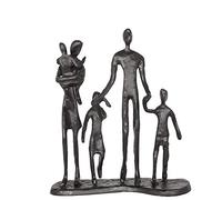 Aoneky Estatua Familiar de Metal - Figura Decorativa de Madre Padre Hijo Hija, Escultura Moderna Abstracta, Decoración del Hogar Casa Oficina, Figura Decorativa de Familia de 5, Negro