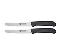 AONELAS GRÄWE Tafel- / Brötchenmesser, schwarz, juego de 2