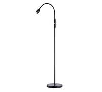 AONELAS O'Bright Ray - Lámpara de pie LED ajustable, foco regulable y zoom, cuello de cisne flexible, lámpara de pie para lectura/manualidades, luz de mesa de trabajo, negro mate