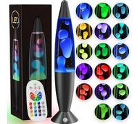 AONESY Lámpara de lava grande con 17 cambios de color controlable: lámpara de lava negra con mando a distancia para niños y adultos, lámpara de lava brillante para dormitorio/sala de estar/oficina, 34