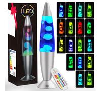 AONESY Lámpara de movimiento líquido de 13.5 pulgadas, luz líquida relajante para adultos y niños, lámpara de estado de ánimo para aliviar el estrés, luz nocturna que cambia de 17 colores, luz