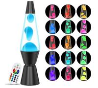 AONESY Lámparas de Lave LED 37cm Lámpara de Lave que Cambia de Color Líquido Blanco y Cera Blanca Casco negro Retro Astro Lámpara para Decoración del Hogar Hermosa Luz Regalo para Navidad