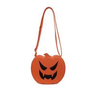 AONETIGER Bolso de hombro de calabaza Trick Or Treat Bolso Bolsillos Halloween Diablo Bolso de hombro Cuero Dibujos Animados Crossbag, Or