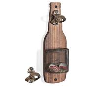 AONETIGER Sacacorchos montado en la pared como abrebotellas de vino de metal y plástico en 25 x 10 x 8 cm, para montaje en pared (BR, normal)