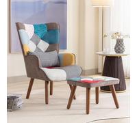 AONETIGER Sillón con reposapiés, respaldo ajustable en 5 niveles, inclinable, silla con estante lateral (Colorful + Foam, pequeño)