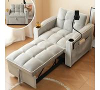 AONETIGER Sillón con reposapiés, respaldo ajustable en 5 niveles, inclinable, silla con estante lateral (gris antiguo + espuma + 1 asiento, pequeño)