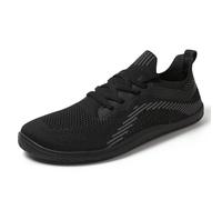 AONETIGER Zapatillas Barefoot Hombre Mujer Ligeras Calzado Descalzo Horma Ancha Zapatos Minimalista Transpirables Zapatos Barefoot Antideslizante Sneakers (Negro,38EU)