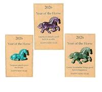 Aonfk Caballo de cristal de la suerte, símbolo de fuerza y nuevos comienzos, sabiduría y éxito, regalo decorativo de Año Nuevo para nuevos comienzos e hitos de la vida (3 piezas-#C)