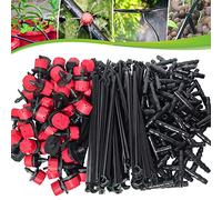 Aongray Kit de riego automático por goteo de 300 piezas, sistema de riego de jardín, micro goteros ajustables, 3 tubos en T y estacas de soporte de manguera para sistema de riego de manguera de 4/7 mm