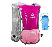 AONIJIE 5L multifunción Mochilas de hidratación , Comodidad y Estabilidad, Rápido Acceso a la hidratación, Simplicida, Ligero Mochila Hidratacion para Ciclismo Carrera (Roza-Bolsa de Agua 1.5l)