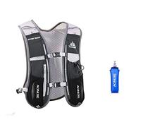AONIJIE 5L multifunción Mochilas de hidratación, Comodidad y Estabilidad, Rápido Acceso a la hidratación, Simplicida, Ligero Mochila Hidratacion para Ciclismo Carrera (Negro+Soft Flask 500ml)