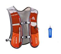 AONIJIE 5L multifunción Mochilas de hidratación, Comodidad y Estabilidad, Rápido Acceso a la hidratación, Simplicida, Ligero Mochila Hidratacion para Ciclismo Carrera (Naranja+Soft Flask 500ml)