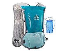 AONIJIE 5L multifunción Mochilas de hidratación , Comodidad y Estabilidad, Rápido Acceso a la hidratación, Simplicida, Ligero Mochila Hidratacion para Ciclismo Carrera (Verde-Bolsa de Agua 1.5l)