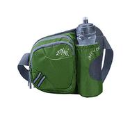 AONIJIE Hydration Fanny Pack - Riñonera para correr, con botella de agua, para correr, maratón, fitness, gimnasio, viajes, con botella de agua de 600 ml, verde, verde, M