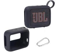 AONKE Funda de Silicona Compatible con Altavoz Bluetooth JBL Go 4 Ultra portátil (Negro)