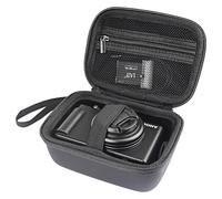 AONKE Funda de transporte para cámara digital Panasonic Lumix DC-TZ99/ LX10/ LX100/ ZS60/ ZS70/ ZS80/ ZS200/ ZS100 4K, funda para cámara de vlogging, bolsillo de malla para cargador de batería, Black