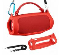 AONKE Funda protectora de silicona con correa para el hombro, compatible con altavoz portátil JBL Charge 6 (rojo)