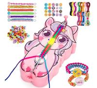 AONTESS Kit para Hacer Pulseras Niñas, Artes Y Manualidades de 6 a 12 Años, DIY ManualidAdes para Niñas 6-12, Crear Pulseras, Juego de Regalo para Navidad Cumpleaños (Rosa)