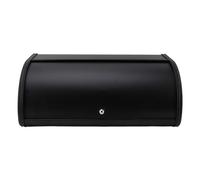 AONYAYBM Caja de Pan Esmerilada Negra, Práctica Caja de Pan de Metal con Puerta Superior Enrollable, Panera Fácil de Limpiar, Cajas de Pan de Metal, Almacenamiento Multifuncional para Pasteles Y Paste