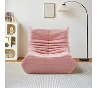 AONYAYBM Sofá perezoso, sillón de salón, silla de suelo con respaldo, ligero y portátil, diseño ergonómico compatible, no requiere instalación, tejido de lana de cordero (rosa)