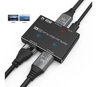 AOOCOO 8k DisplayPort HDMI Splitter, 8K@30Hz 4K@120Hz MST Hub Splitter-1 in 2 out DP a DP+HDMI Convertidor de Video para computadora con función MST (Solo PC con Windows)